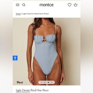 Montce petal denim one piece in small NEW WITH TAGS
